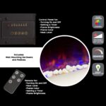 Chimenea Eléctrica de Pared Northwest 108143WKF 54 Pulgadas LED Ajustable 750W/1500W Plateado