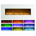 Chimenea eléctrica de pared Northwest 438940PJC 50", llamas LED 10 colores, 3 fondos, control remoto, 1500 W