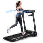 Caminadora Eléctrica Plegable Goplus SP37464 3 HP con Pantalla Táctil HD Control por App Bluetooth y Altavoz Integrado