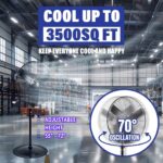Ventilador de pedestal oscilante iLIVING USA ILG8P31-93 30 pulgadas 8400 CFM 120V uso comercial y exterior