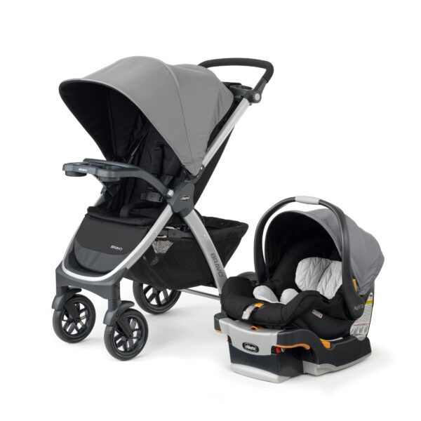 Sistema de viaje 3 en 1 Chicco Bravo 00079632920070 cochecito plegado rápido asiento auto KeyFit 30 Camden negro
