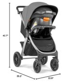 Sistema de viaje 3 en 1 Chicco Bravo 00079632920070 cochecito plegado rápido asiento auto KeyFit 30 Camden negro