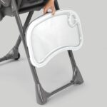 Chicco Polly Silla alta plegable que ahorra espacio con almohadilla de asiento fácil de limpiar, silla alta para bebés y