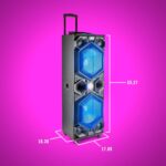 QFX Altavoces Bluetooth grandes profesionales E-1500 | Sistema de altavoces PA portátiles | Woofers duales de 15 pulgada