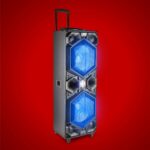 QFX Altavoces Bluetooth grandes profesionales E-1500 | Sistema de altavoces PA portátiles | Woofers duales de 15 pulgada