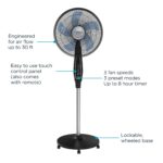 Ventilador pedestal exterior Rowenta 23108451000 65 pulgadas 3 velocidades control remoto oscilante