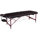 Master Massage Zephyr - Mesa de masaje portátil y ligera, mesa de tatuaje, cama de spa (negro, granate)