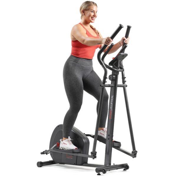 Sunny Health & Fitness Máquina de ejercicios elíptica, entrenamiento magnético silencioso para todo el cuerpo con agarre