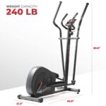 Sunny Health & Fitness Máquina de ejercicios elíptica, entrenamiento magnético silencioso para todo el cuerpo con agarre