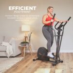 Sunny Health & Fitness Máquina de ejercicios elíptica, entrenamiento magnético silencioso para todo el cuerpo con agarre