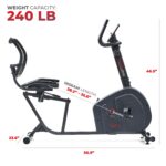 Bicicleta Estática Reclinada Inteligente Sunny Health Fitness SF-RB421004 resistencia magnética 8 niveles asiento ajusta