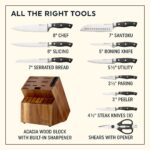 Chicago Cutlery Insignia Triple Rivet Poly (18 piezas) Juego de bloques de cuchillos de cocina con bloque de madera y af