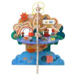 Manhattan Toy Playground Adventure Centro de Actividades de Madera para Niños Pequeños con Deslizadores, Pista de Ábaco,