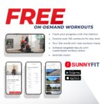 Sunny Health & Fitness Smart 17" Stride Elliptical Machine Trainer with Built-in Pulse Sensor and 16-Level Tension for H