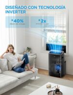 Aire acondicionado portatil Midea MAP12S1TBL 12000 BTU 10000 BTU SACC inversor ultra silencioso cobertura 450 pies cuadr