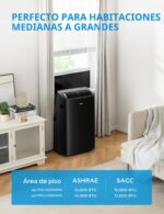 Aire acondicionado portatil Midea MAP12S1TBL 12000 BTU 10000 BTU SACC inversor ultra silencioso cobertura 450 pies cuadr