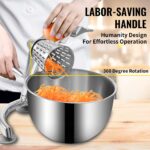 VEVOR Rallador de queso rotativo, mandolina rotativa de zinc para verduras, mandolina manual de queso con 5 conos de cor