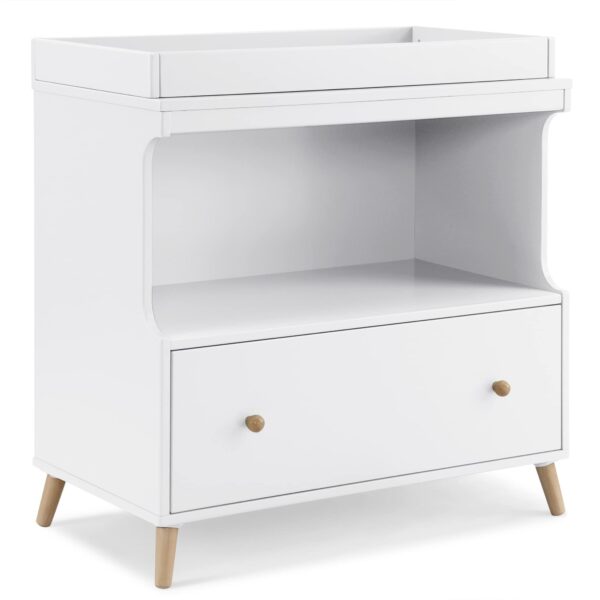 Delta Children Essex - Cambiador convertible con cajón, color blanco bianca/natural