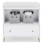Delta Children Essex - Cambiador convertible con cajón, color blanco bianca/natural