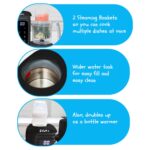 EVLA'S Máquina Doble para Preparar Alimentos para Bebés con 2 Cestas de Vapor, Vaporizador, Licuadora, Molinillo, Proces