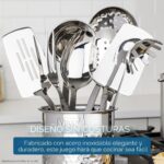 Juego de utensilios de cocina Viking 40129-9988G acero inoxidable 8 piezas color plateado con espátulas cucharas y cucha