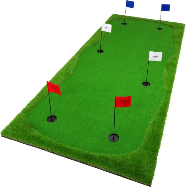 GoSports Putting Green para práctica de putting en interiores y exteriores – Elige 10 pies x 5 pies o 12 pies x 5 pies