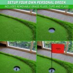 GoSports Putting Green para práctica de putting en interiores y exteriores – Elige 10 pies x 5 pies o 12 pies x 5 pies