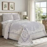 Juego de colcha jacquard medallón algodón Superior BEDSPREAD ADA-KG-SB 3 piezas colección Adalie King