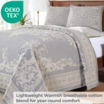 Juego de colcha jacquard medallón algodón Superior BEDSPREAD ADA-KG-SB 3 piezas colección Adalie King