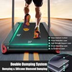 Caminadora plegable 2 en 1 Goplus SP37424 4.75 HP bajo escritorio con pantalla táctil LED altavoz Bluetooth y control re