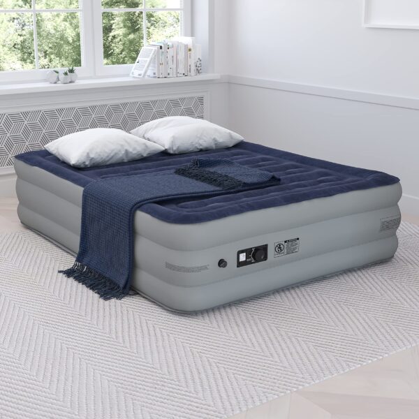 Colchón de aire Kellos Flash Furniture WG-AM101-18-Q-GG 18 pulgadas bomba eléctrica interna certificada ETL con funda de