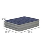 Colchón de aire Kellos Flash Furniture WG-AM101-18-Q-GG 18 pulgadas bomba eléctrica interna certificada ETL con funda de