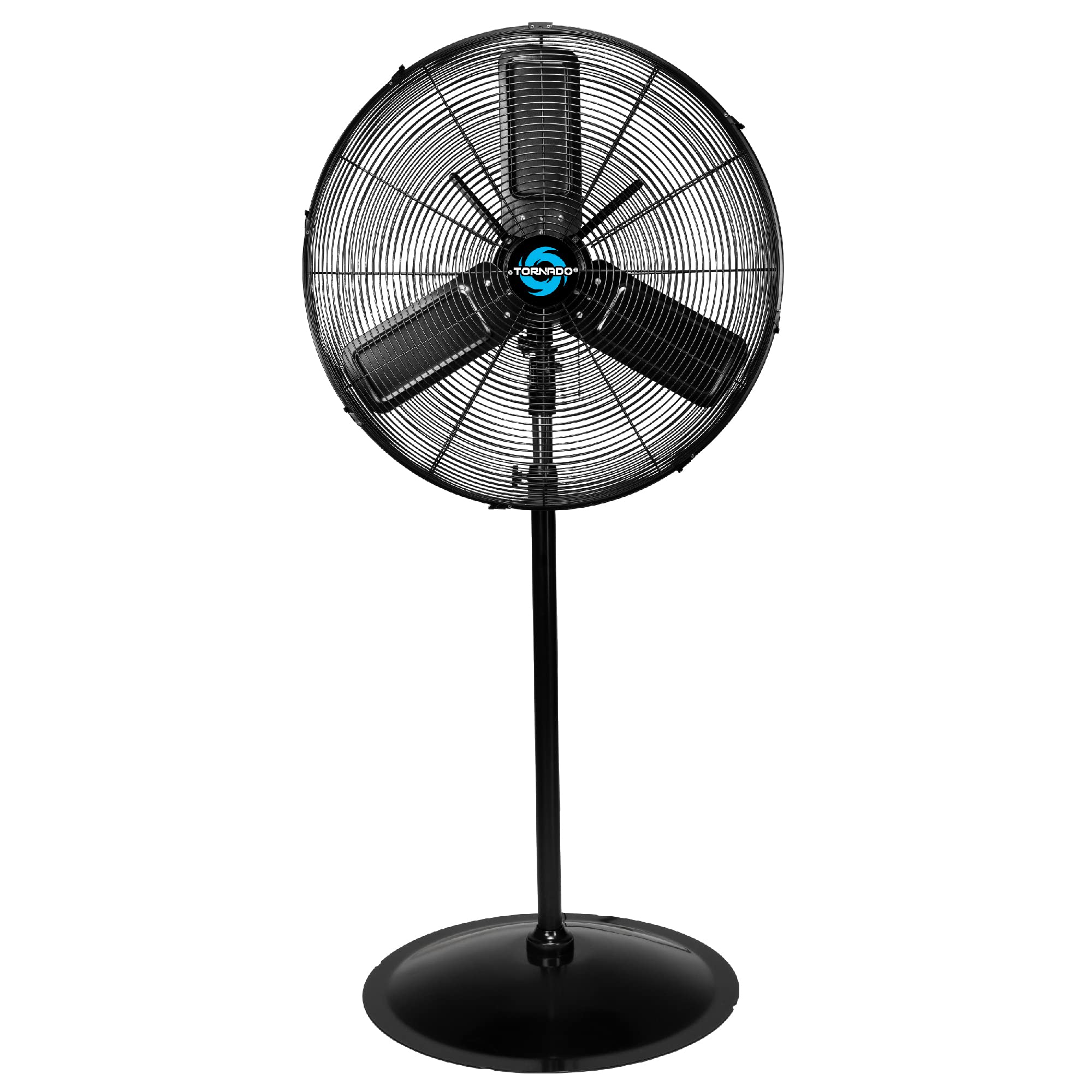 Version 1.0.0 Ventilador de Pedestal Oscilante para Exterior Tornado HI-FAN-24POF-WR-1P de 24 Pulgadas, Metal IPX4, 7350 CFM, Certific