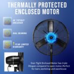 Ventilador de Pedestal Oscilante para Exterior Tornado HI-FAN-24POF-WR-1P de 24 Pulgadas, Metal IPX4, 7350 CFM, Certific