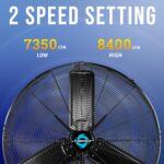 Ventilador de Pared Oscilante Industrial Tornado HI-FAN-30MOWF-WR-1P – 30 Pulgadas IPX4 para Exteriores, Motor TEAO 2 Ve