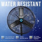 Ventilador de Pared Oscilante Industrial Tornado HI-FAN-30MOWF-WR-1P – 30 Pulgadas IPX4 para Exteriores, Motor TEAO 2 Ve