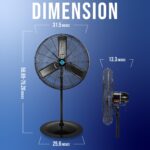 Ventilador de Pedestal Oscilante Industrial Tornado HI-FAN-30POF-WR-1P 30 Pulgadas Certificación cETL