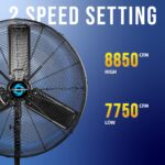 Ventilador de Pedestal Oscilante Industrial Tornado HI-FAN-30POF-WR-1P 30 Pulgadas Certificación cETL