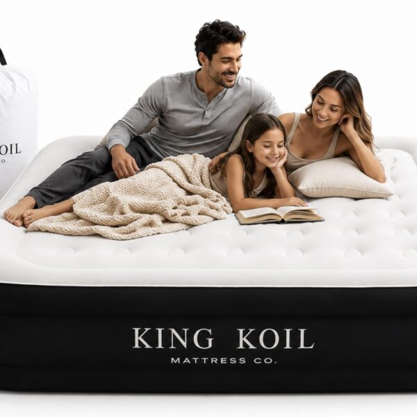 Colchón de aire Queen King Koil KK16C2BK29316 con bomba de aire integrada elevado parte superior acolchada
