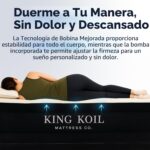 Colchón de aire Queen King Koil KK16C2BK29316 con bomba de aire integrada elevado parte superior acolchada