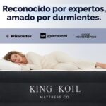 Colchón de aire Queen King Koil KK16C2BK29316 con bomba de aire integrada elevado parte superior acolchada
