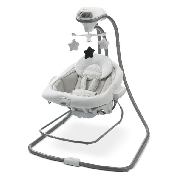 Graco DuetConnect® LX Portabebé Colgante y Balancín, Asiento Balancín Multi-Dirección para Bebé, Varias Velocidades de C