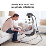Graco DuetConnect® LX Portabebé Colgante y Balancín, Asiento Balancín Multi-Dirección para Bebé, Varias Velocidades de C