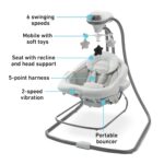 Graco DuetConnect® LX Portabebé Colgante y Balancín, Asiento Balancín Multi-Dirección para Bebé, Varias Velocidades de C