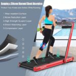 Caminadora Plegable 2 en 1 GYMAX 4.75 HP bajo escritorio pantalla táctil LED control de app frecuencia cardíaca y mando
