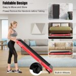 Caminadora Plegable 2 en 1 GYMAX 4.75 HP bajo escritorio pantalla táctil LED control de app frecuencia cardíaca y mando