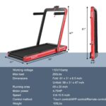 Caminadora Plegable 2 en 1 GYMAX 4.75 HP bajo escritorio pantalla táctil LED control de app frecuencia cardíaca y mando