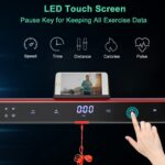 Caminadora Plegable 2 en 1 GYMAX 4.75 HP bajo escritorio pantalla táctil LED control de app frecuencia cardíaca y mando