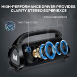 Monster Adventurer Max Boombox - Altavoz Bluetooth IPX7 impermeable para exteriores con doble subwoofer, sonido estéreo