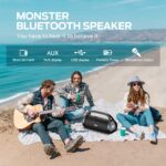 Monster Adventurer Max Boombox - Altavoz Bluetooth IPX7 impermeable para exteriores con doble subwoofer, sonido estéreo
